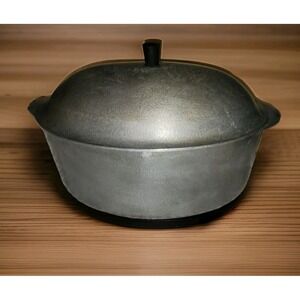 Vintage Club Aluminum Hammercraft Oval Roaster Dutch Oven with Lid 15" 6-Qt